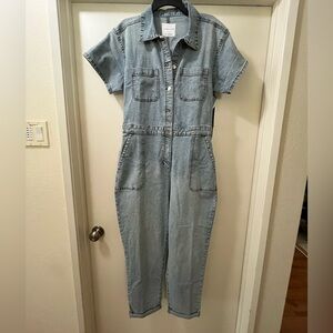 Celebrity Pink Blue Denim Overalls Relaxed Fit